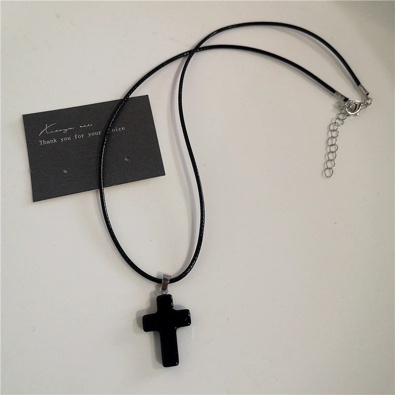 Y2K Punk Heart & Cross Pendant Necklace