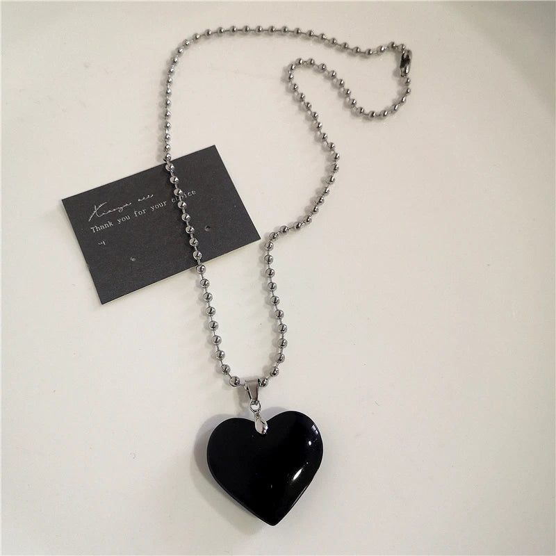 Y2K Punk Heart & Cross Pendant Necklace