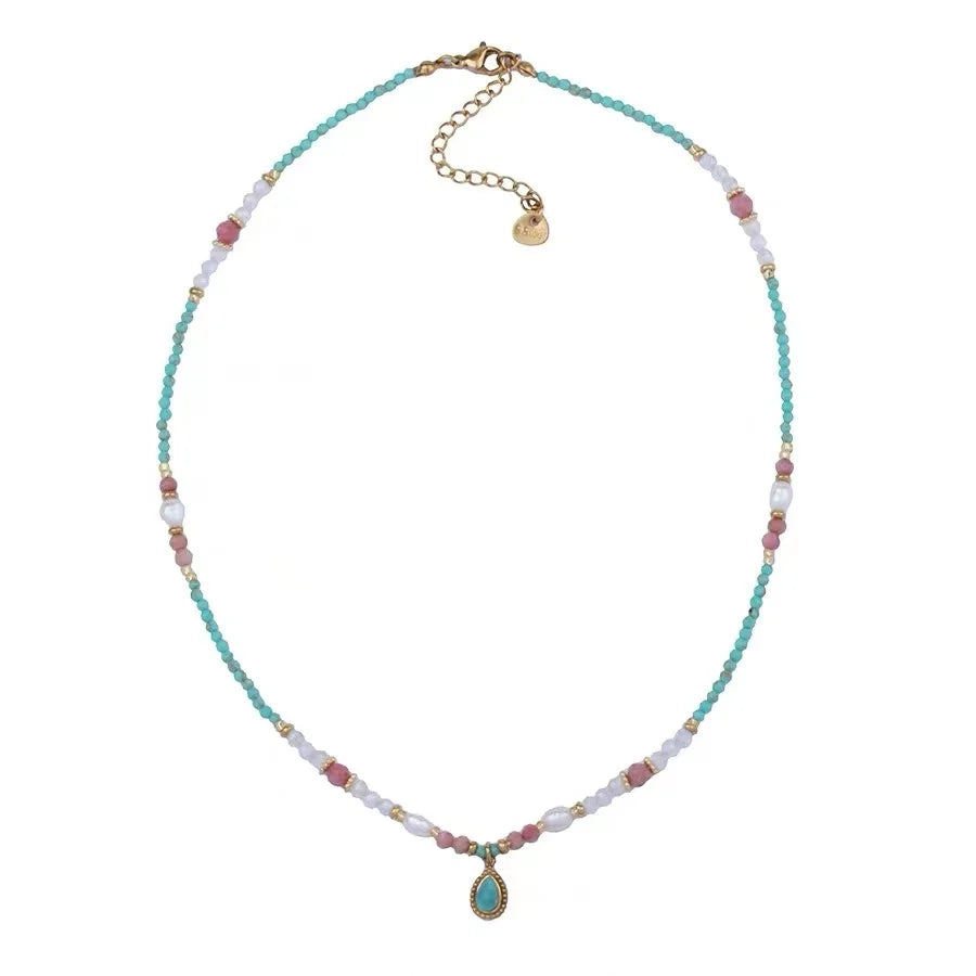 Natural-Stone Pearl Waterdrop Necklace