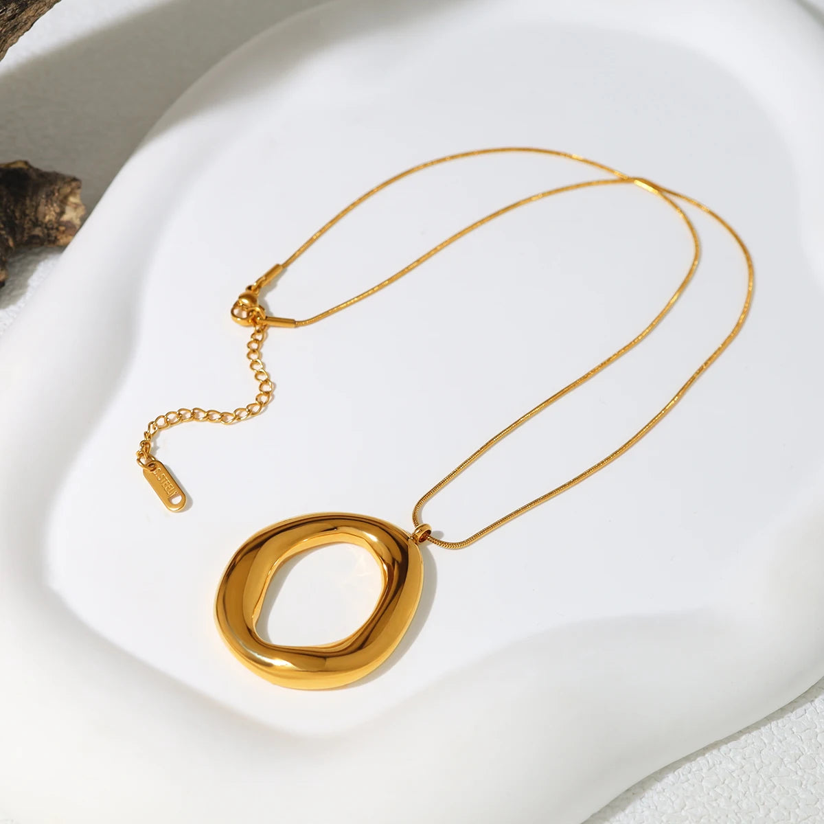 Sculptural Gold Irregular Pendant Necklace
