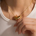 Gold Irregular Oval Pendant Necklace