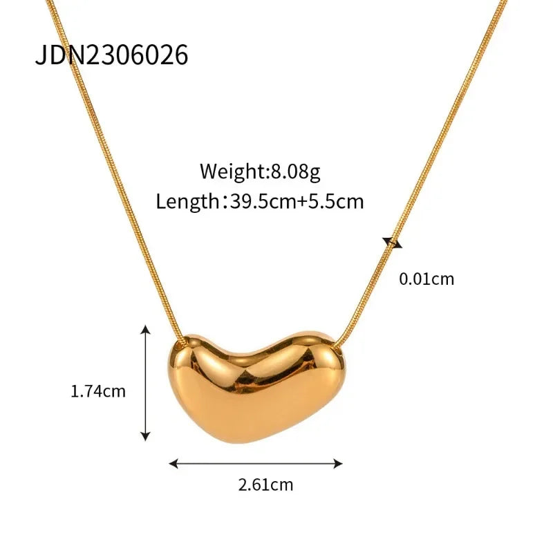 Gold Irregular Oval Pendant Necklace