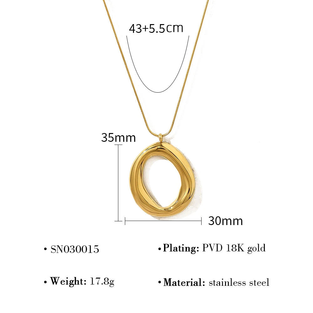 Sculptural Gold Irregular Pendant Necklace