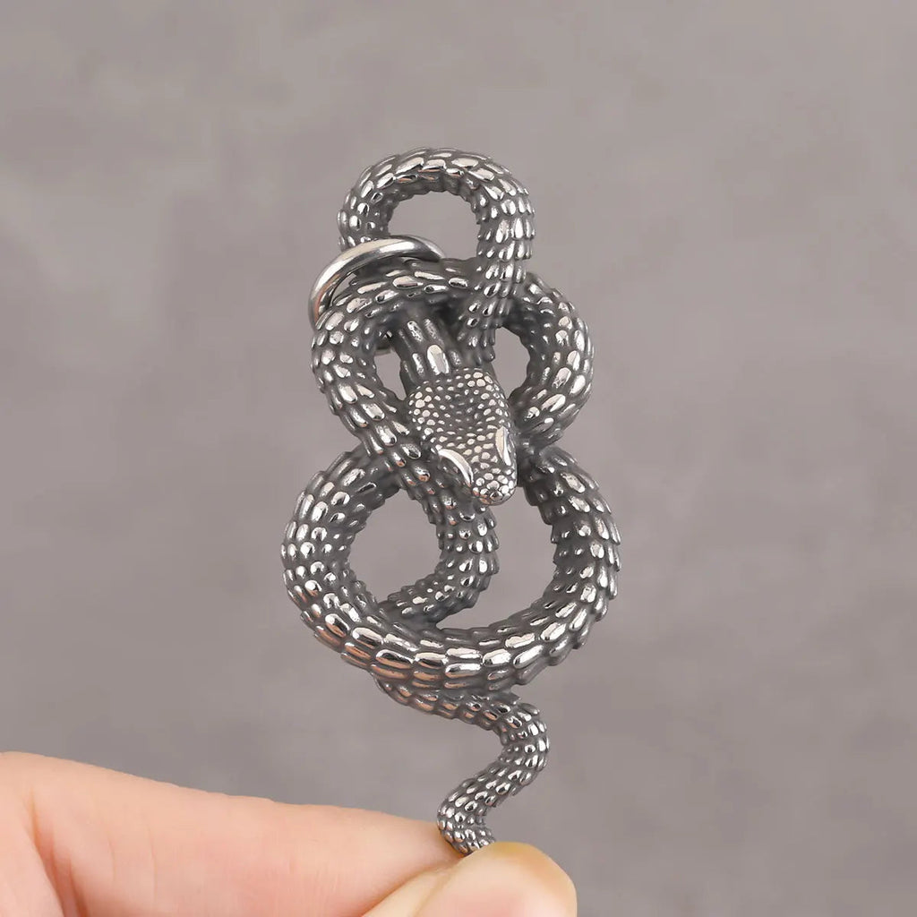 Original alternate view of the coiled snake pendant
