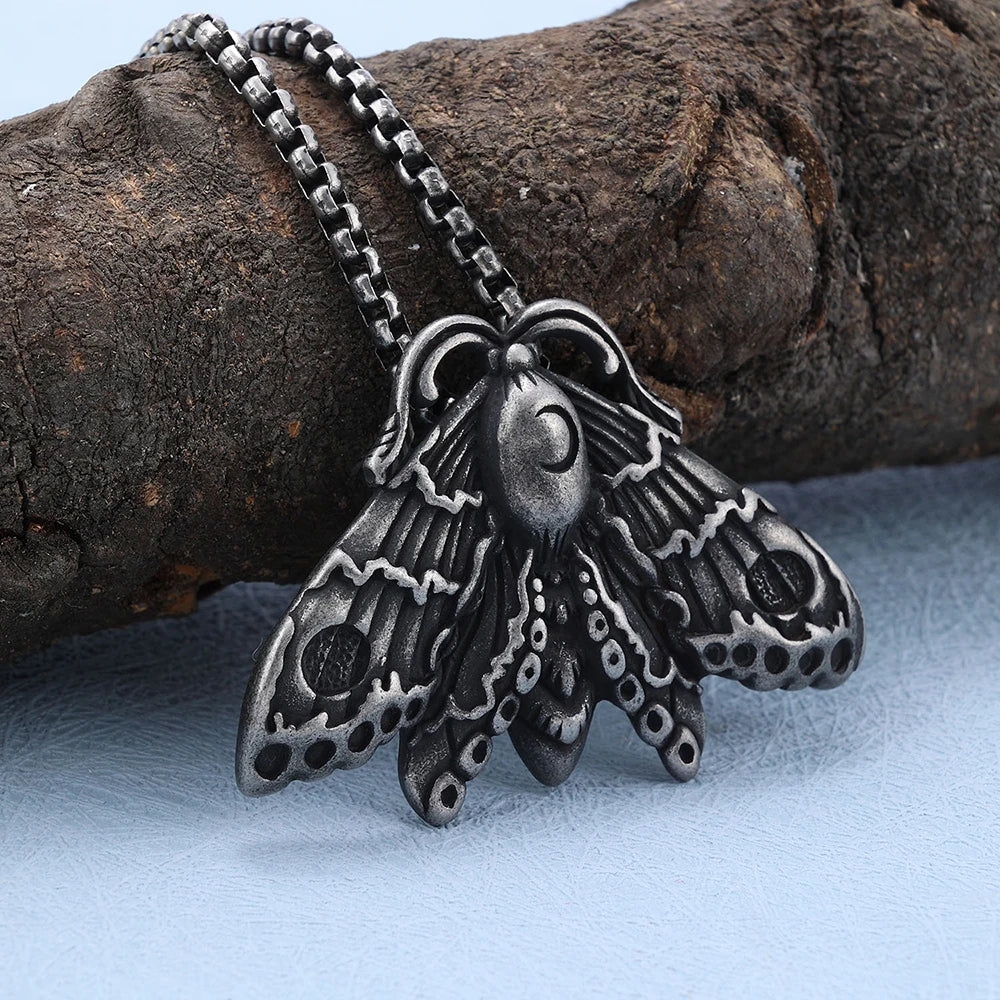 Original alternate view of the moon moth pendant