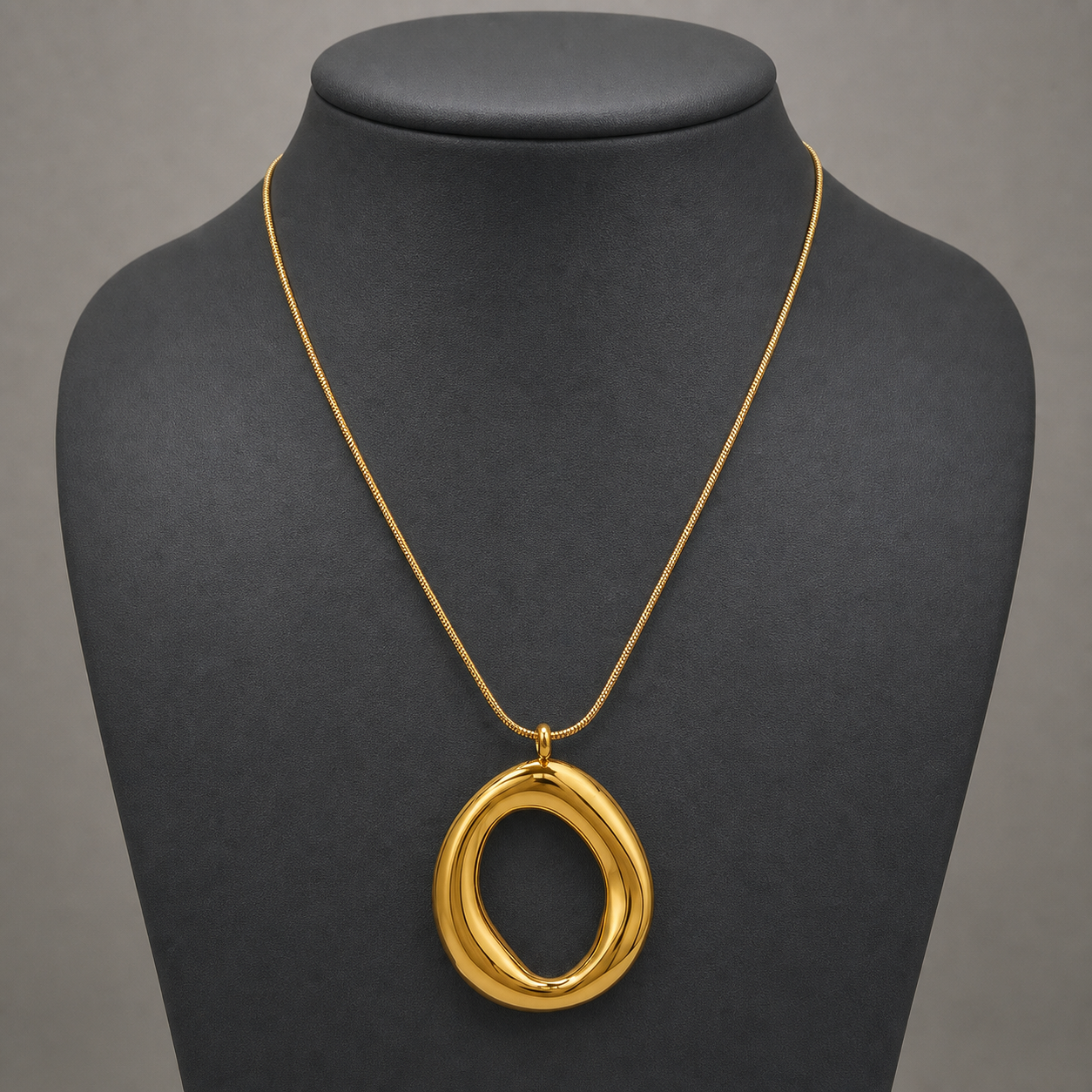 Sculptural Gold Irregular Pendant Necklace