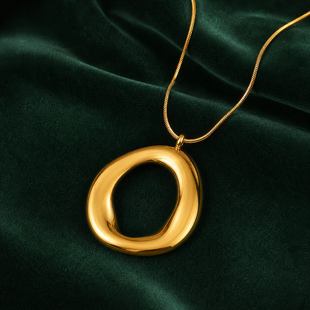 Sculptural Gold Irregular Pendant Necklace