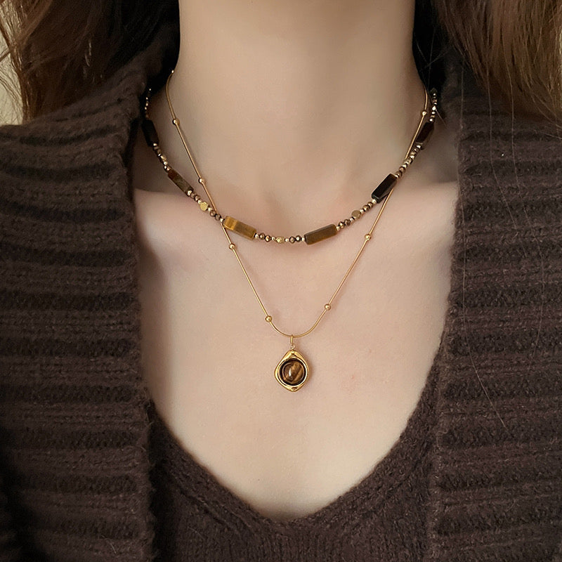 Original extracted Tiger-Eye Layering Necklace image 2
