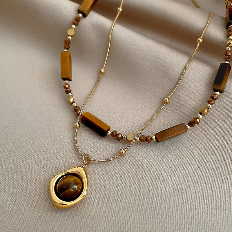 Original extracted Tiger-Eye Layering Necklace image 4