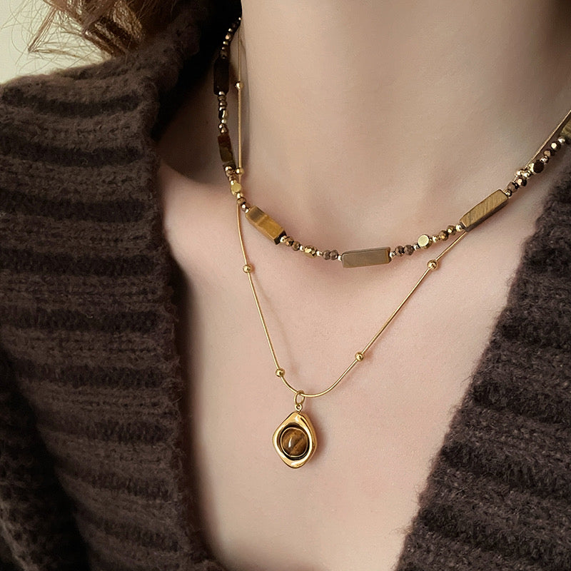 Original extracted Tiger-Eye Layering Necklace image 5