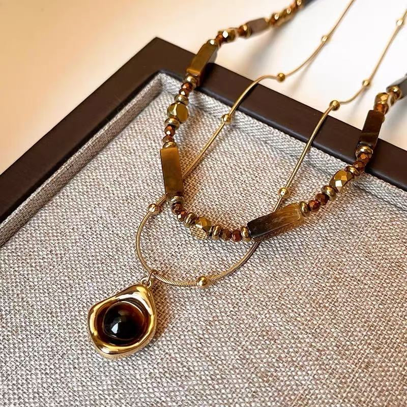 Original extracted Tiger-Eye Layering Necklace image 6